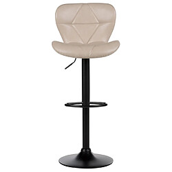 Beliani Tabouret de bar Set de 2 Cuir PU Beige clair VALETTA pas cher