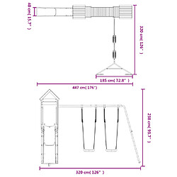 vidaXL Aire de jeux d'extérieur bois massif de douglas pas cher