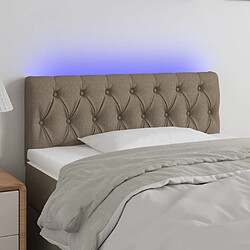 Maison Chic Tête de lit scandinave à LED,meuble de chambre Taupe 100x7x78/88 cm Tissu -MN13653