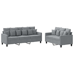 Maison Chic Ensemble de canapés 2 pcs avec coussins, Canapé droit Sofa pour Salon Gris clair Tissu -GKD370726