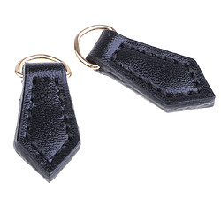 Acheter 2 Pcs En Cuir Zipper Tags Fixer Tirer Remplacement DIY Portefeuille Sac À Main Sac Noir