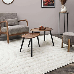 The Home Deco Factory Lot de 2 tables gigognes en acacia VISBY - Marron et noir