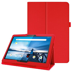 Etui en PU support de litchi rouge pour votre Lenovo Tab M10 TB-X605F