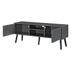 Meuble TV Eskilstuna 120 x 30 x 47 cm Gris Foncé Noir [en.casa]