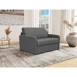 Vente-Unique Fauteuil convertible express en tissu gris foncé - Couchage lattes larges 100 cm - NADOA 