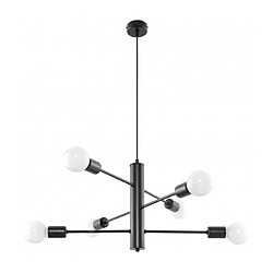 Luminaire Center Plafonnier DUOMO acier noir 6 ampoules