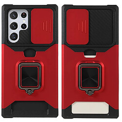 Coque en TPU anti-rayures avec béquille rouge pour votre Samsung Galaxy S22 Ultra