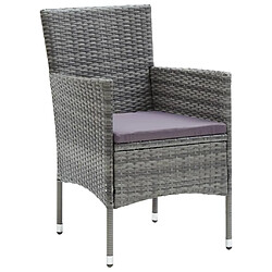 Acheter Maison Chic Mobilier à dîner 5 pcs de jardin avec coussins - Ensemble table et chaises d'extérieur - Salon/Mobilier de jardin classique Résine tressée Gris -MN49636