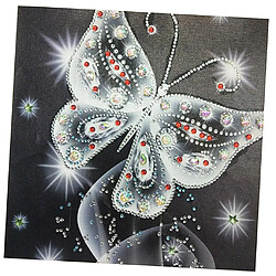 Peinture de diamant Drill spécial spécial bricolage Sparkle Butterfly Picture White