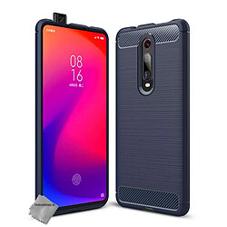 Htdmobiles Coque silicone gel carbone pour Xiaomi Mi 9T + film ecran - BLEU FONCE