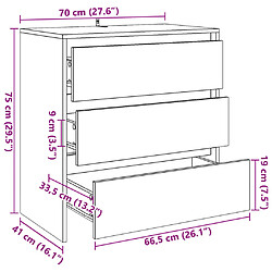 vidaXL Buffet vieux bois 70x41x75 cm bois d'ingénierie pas cher