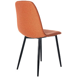 Acheter Decoshop26 Lot de 4 chaises de salle à manger design simple avec pieds en métal noir assise en tissu orange 10_0001836