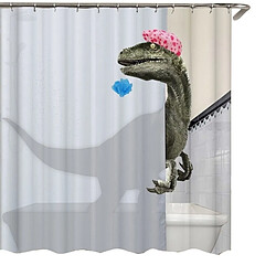 Universal Rideau de douche imprimé dinosaure mignon Rideau de douche imperméable Accessoires de douche Rideaux de douche | Rideaux de douche (180x180cm)