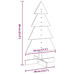 vidaXL Arbre de Noël en bois pour décoration blanc 80 cm pin massif pas cher