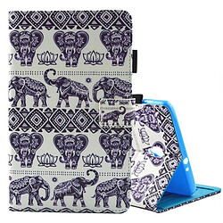 Wewoo Housse Étui pour Samsung Galaxy Tab A 8.0 / T380 & T385 à rabat horizontal en cuir motif éléphant Lotus avec porte-cartes et fentes cartes