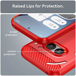 Avis Htdmobiles Coque pour Nothing Phone (2a) - housse etui silicone gel carbone + film ecran - ROUGE