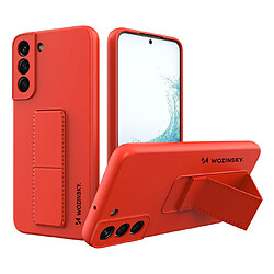 Ozzzo wozinsky kickstand coque housse de support en silicone pour samsung galaxy s22 + rouge