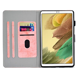 Etui en PU motif de couture, magnétique avec support et porte-carte pour votre Samsung Galaxy Tab A7 Lite 8.7-pouces (T220/T225) - rose