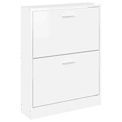 Acheter Maison Chic Armoire à chaussure,Meuble à Chaussures Blanc brillant 59x17x81 cm Bois ingénierie -MN13418