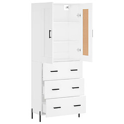 Avis vidaXL Buffet haut Blanc 69,5x34x180 cm Bois d'ingénierie