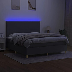 Avis vidaXL Sommier à lattes de lit et matelas et LED Gris foncé 160x200 cm