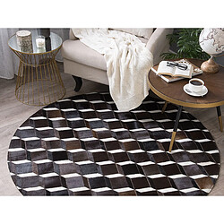 Avis Beliani Tapis rond en cuir marron 140 cm ALPKOY