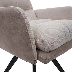 Acheter Mendler Chaise de salle à manger HWC-G66 pivotante Auto-Position tissu/textile ~ crème, avec accoudoirs