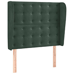 vidaXL Tête de lit avec oreilles Vert foncé 103x23x118/128 cm Velours