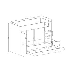 Acheter Abiks Meble TOLEDO 2 Lit superposé 203,3/106,6/125 (blanc/rose)