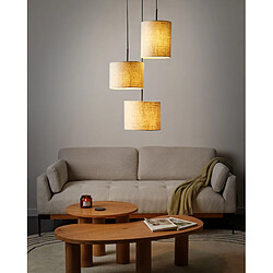 Beliani Lampe suspension PARGUAZA Lin Beige clair