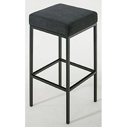 Decoshop26 Lot de 2 tabourets de bar avec repose-pieds design simple hauteur 85 cm en tissu gris foncé et métal noir 10_0004383