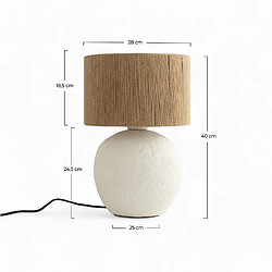 Rendez Vous Deco Lampe Nina en jute et papier blanc