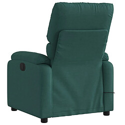 Acheter vidaXL Fauteuil de massage inclinable électrique Vert foncé Tissu