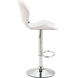 Avis Decoshop26 Tabouret de bar x1 avec coutures décoratives en forme de losanges en PVC blanc et métal chromé 10_0004645