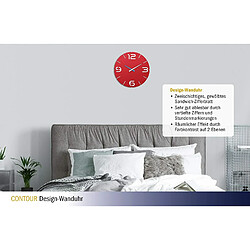 Horloge murale TFA Contour 60.3047.05 35 cm x 3.5 cm rouge à quartz 1 pc(s) pas cher