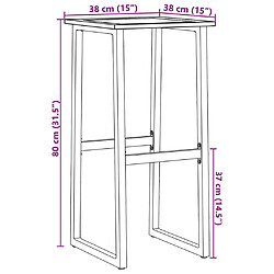 vidaXL Tabourets de bar lot de 2 noir acier enduit de poudre pas cher