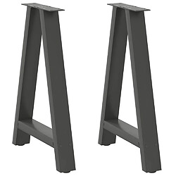 vidaXL Pieds de table basse forme de A 2 pcs anthracite 50x(72-73) cm