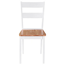 Decoshop26 Lot de 2 chaises de salle à manger cuisine design classique bois d'hévéa massif blanc CDS020162