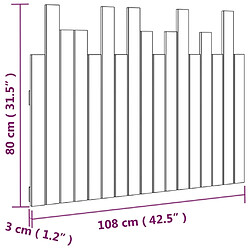 vidaXL Tête de lit murale Gris 108x3x80 cm Bois massif de pin pas cher