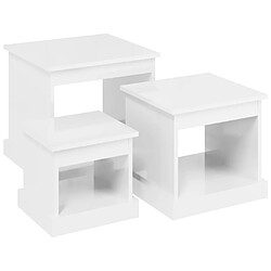 vidaXL Tables basses 3 pcs blanc brillant bois d'ingénierie