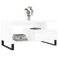 Avis Maison Chic Table basse,Table Console Table d'appoint, Table pour salon Blanc 90x49x45 cm Bois d'ingénierie -MN66073