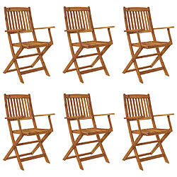 vidaXL Ensemble à manger d'extérieur pliable 7pcs Bois d'acacia solide