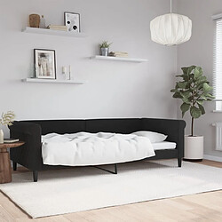 vidaXL Lit de repos sans matelas noir 90x200 cm velours