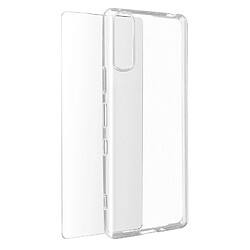 Avizar Coque Sony Xperia 10 III Souple et Film Verre Trempé 9H - transparent