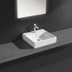 Avis GROHE Vasque a poser Cube Ceramic 50 cm - Monotrou - Traitements anticalcaire et antibactérien -Trop plein - Céramique - Blanc alpin