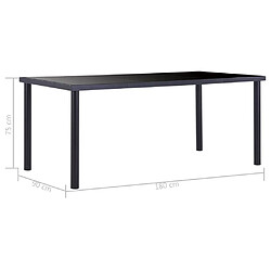 Acheter Maison Chic Table de salle à manger,Table à dîner Noir 180x90x75 cm Verre trempé -GKD42402