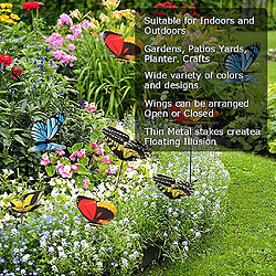 Universal 100pcs Colorful Garden Butterflies Stakes Patio Butterfly Ornaments On Sticks pas cher