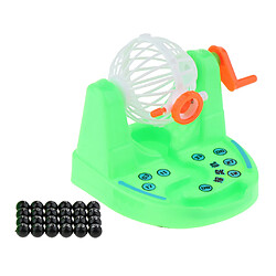 Avis Mini Bingo Cage and Balls Set Jeu de Loterie Machine Interactive Jouet Vert