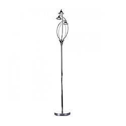 Luminaire Center Lampadaire Luther chrome poli et cristal 3 ampoules