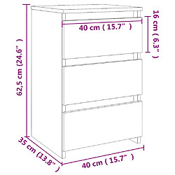 vidaXL Table de chevet Chêne sonoma 40x35x62,5 cm bois d'ingénierie pas cher